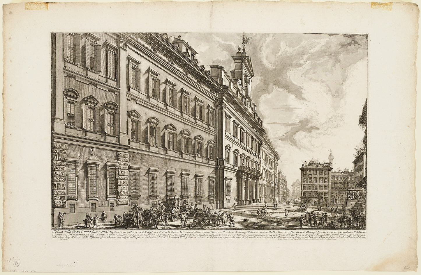 View of the Palazzo di Montecitorio, from Views of Rome -  Giovanni Battista Piranesi,  Poster Print Wall Art