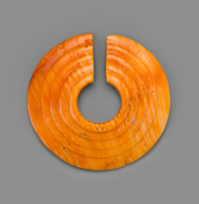 Circular Nose Ornament Incised with Concentric Bands: Coclé,16x12