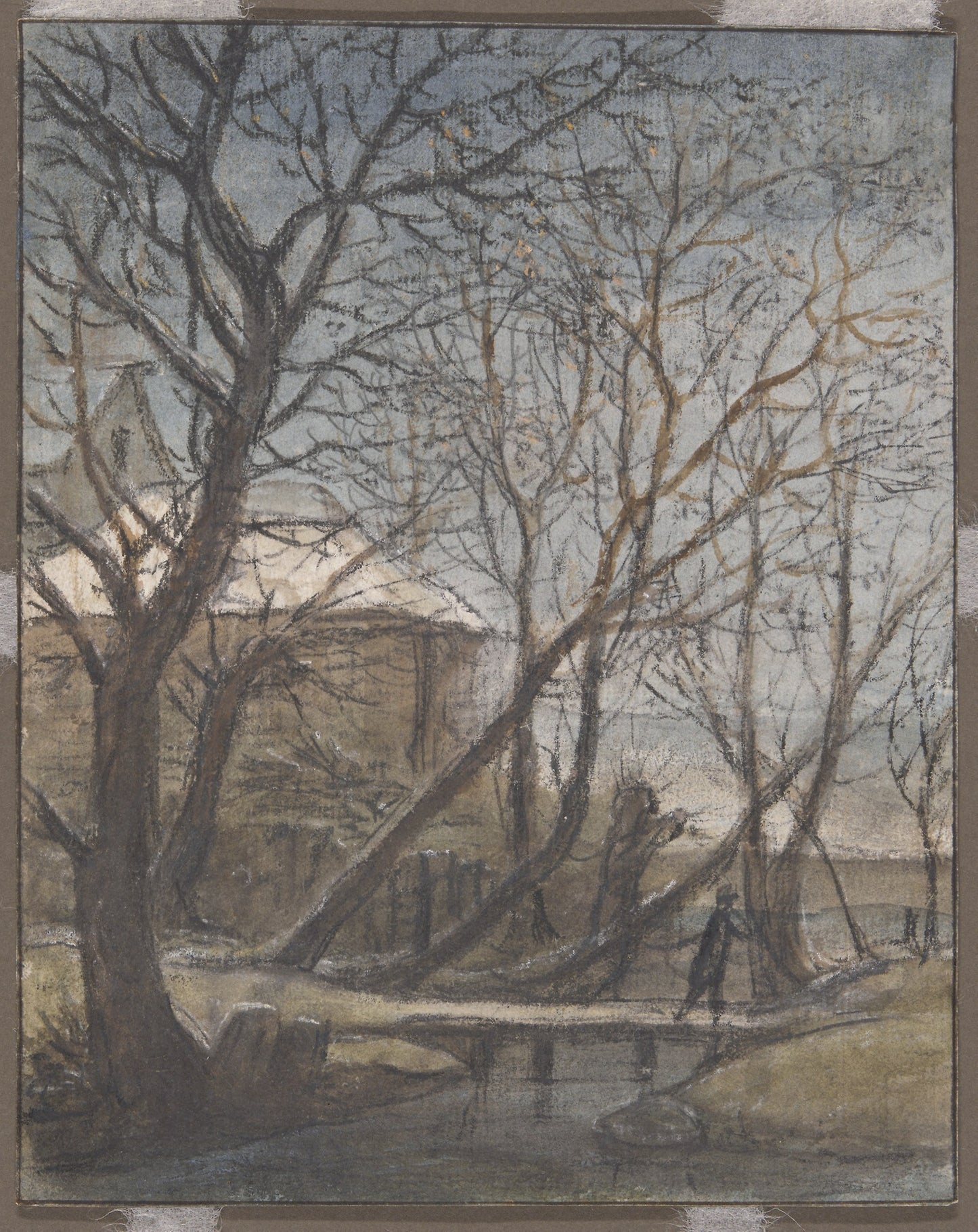 Winter Landscape with a Man Crossing -  Anthonie Waterloo,  Poster Print Wall Art