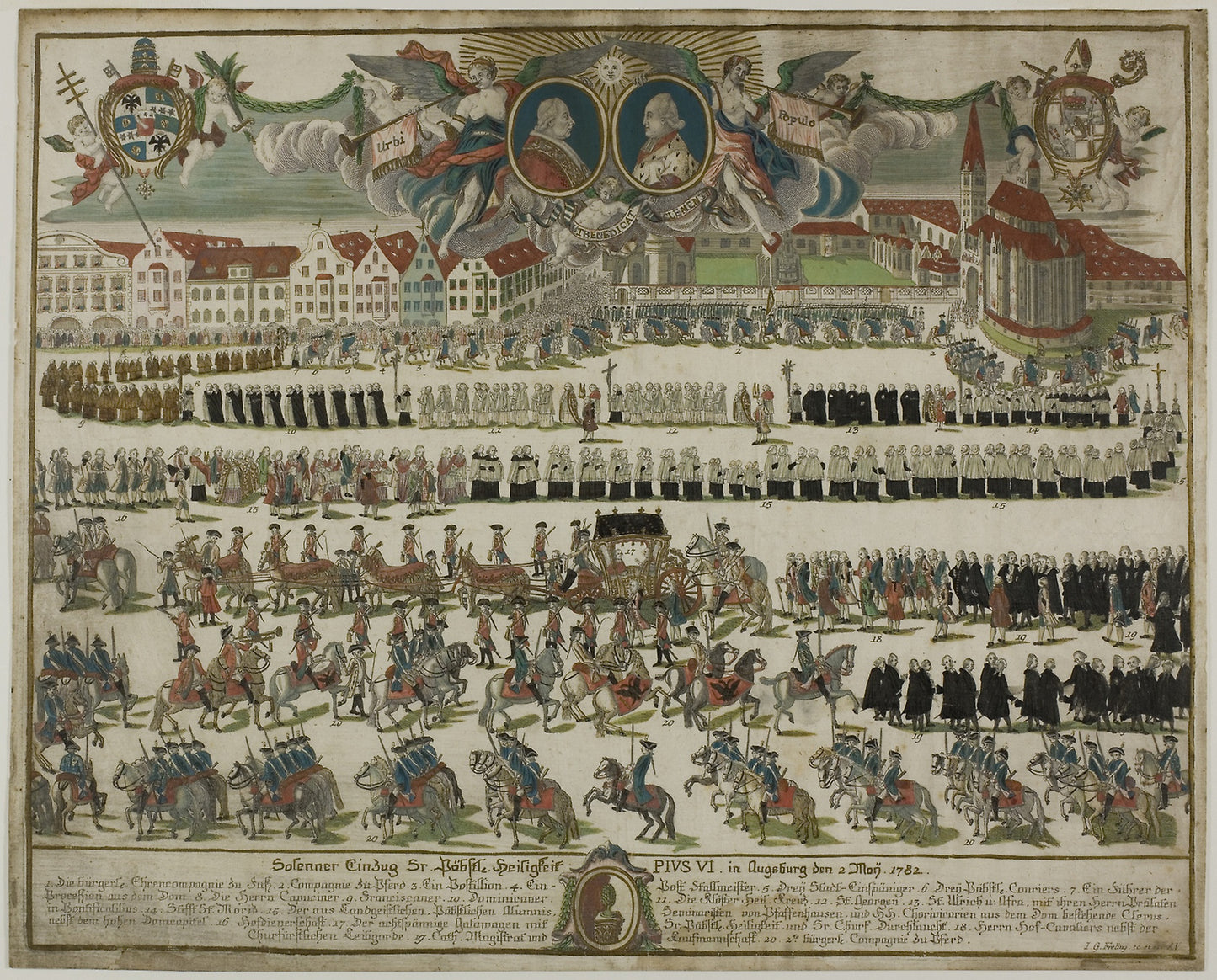Pageant in Honor of Pope Pius VI -  J. G. Freling,  Poster Print Wall Art