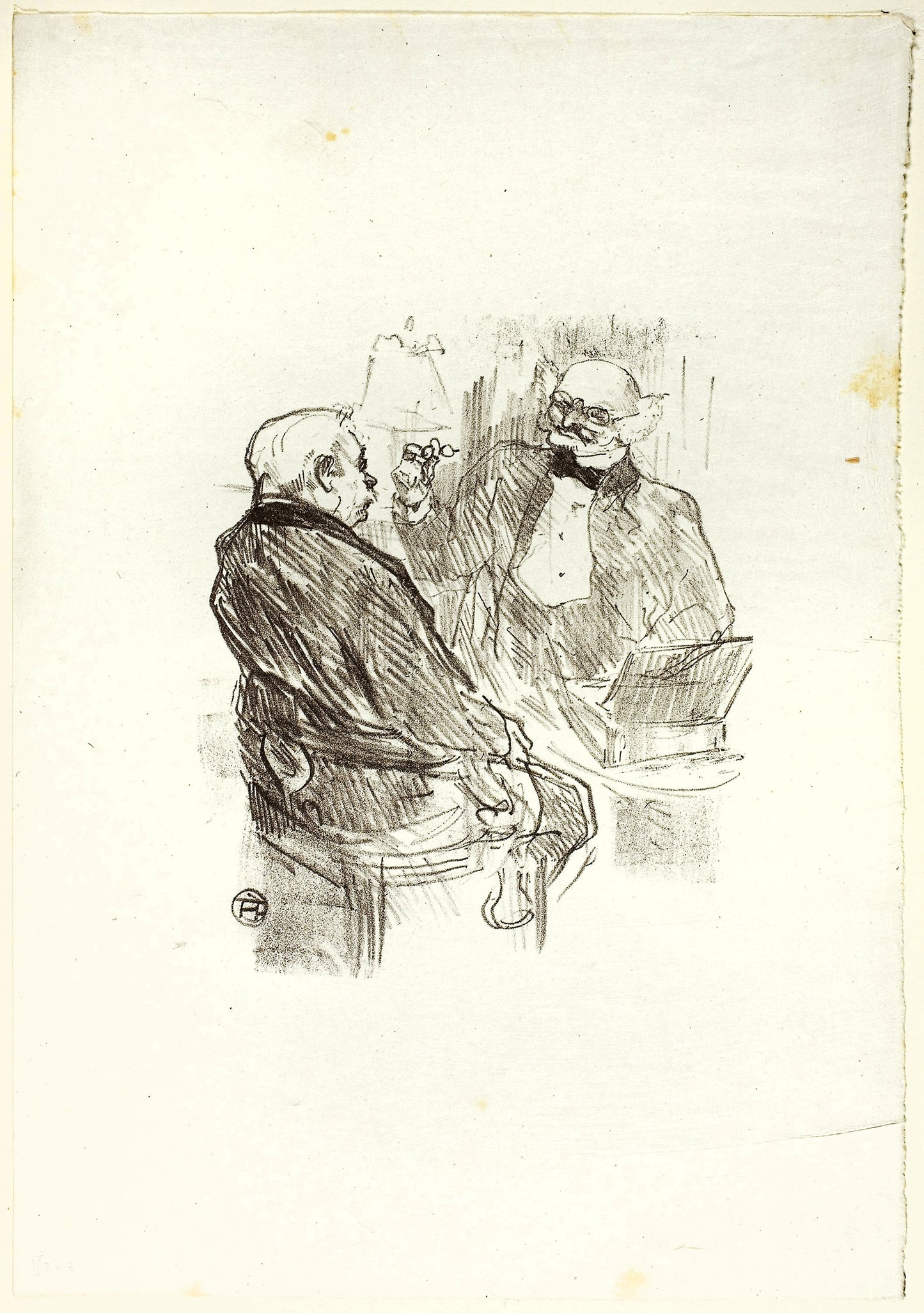 Georges Clemenceau and the Optomotrist, Mayer, from Au Pied du Sinaï: Henri de Toulouse-Lautrec,16x12"(A3) Poster
