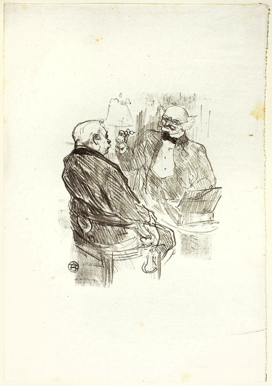 Georges Clemenceau and the Optomotrist, Mayer, from Au Pied du Sinaï: Henri de Toulouse-Lautrec,16x12"(A3) Poster