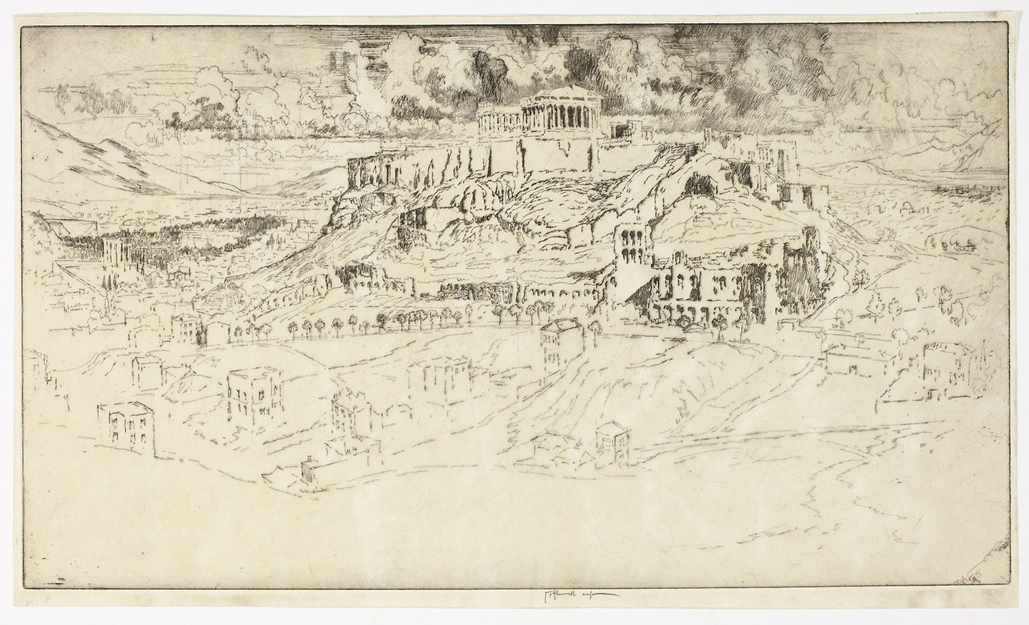 Athens from the Tomb of Philopotes -  Joseph Pennell,  Poster Print Wall Art