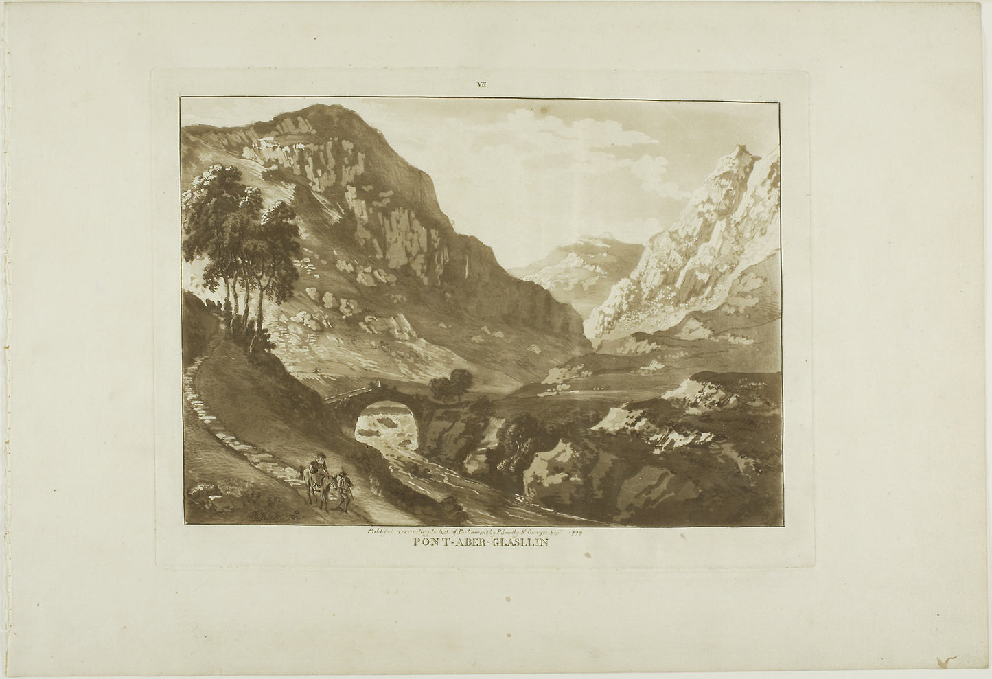 Aberglaslyn Bridge (North Wales) -  Paul Sandby ,  Poster Print Wall Art