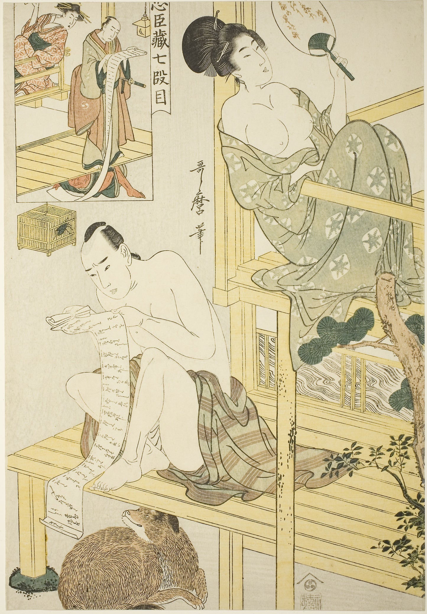 Act Seven, from the series "Treasury of the Loyal Retainers (Chushingura) (Shichi-damme)" -  Kitagawa Utamaro ??? ??,  Poster Print Wall Art