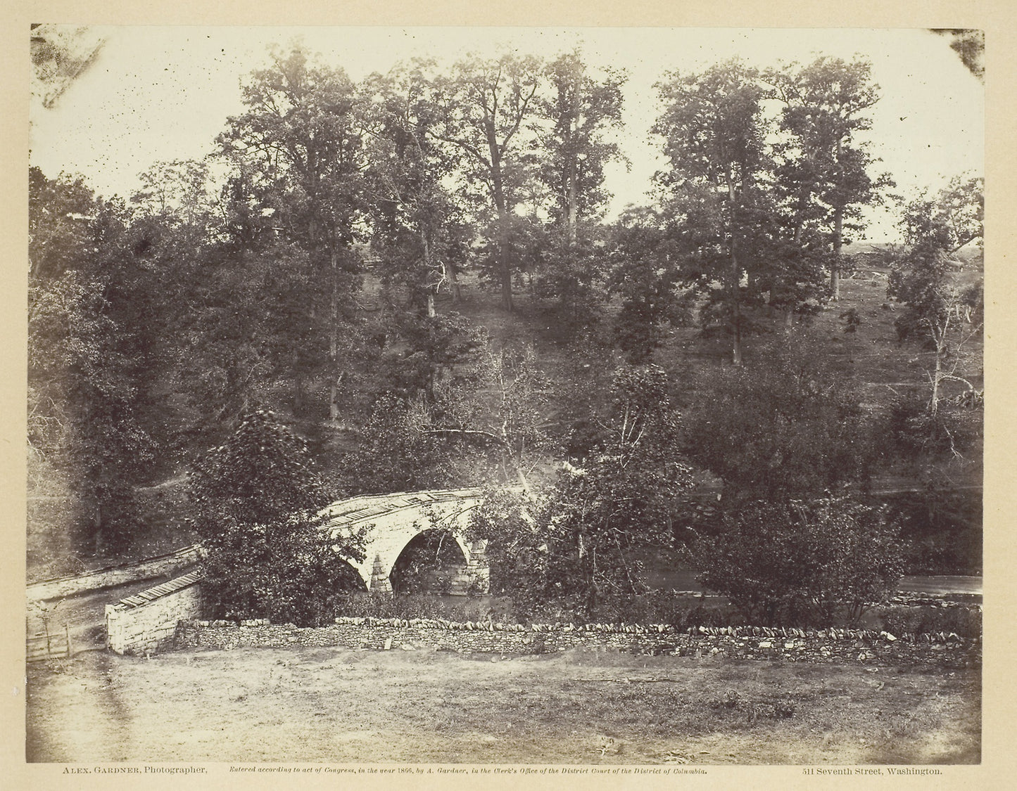 Burnside Bridge, Across Antietam Creek, Maryland -  Alexander Gardner,  Poster Print Wall Art