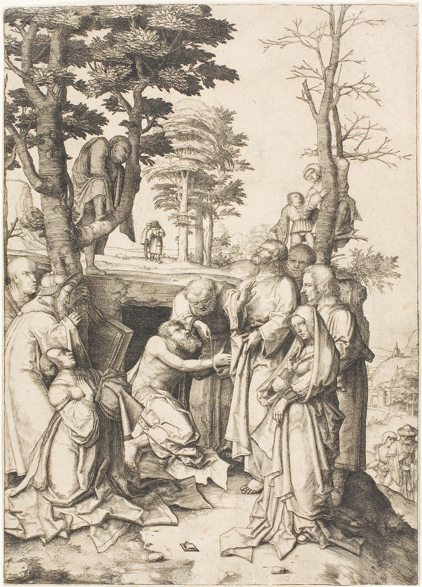 The Raising of Lazarus -  Lucas van Leyden,  Poster Print Wall Art