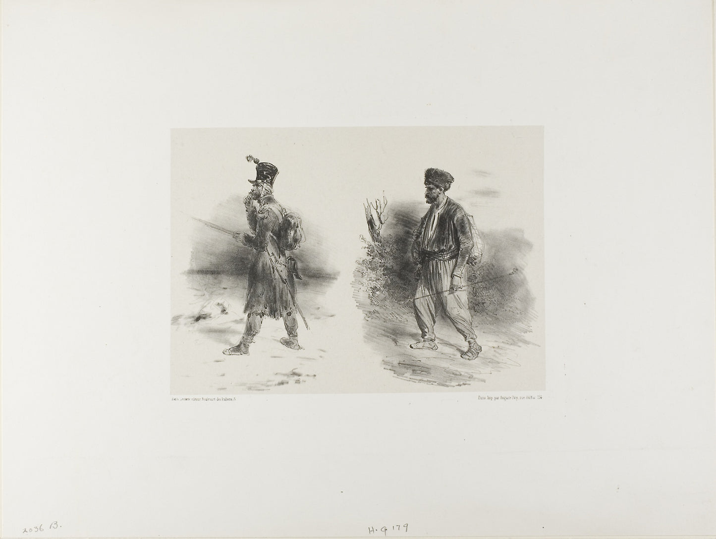 Sheet with Stumped Sketch -  Denis Auguste Marie Raffet (French, 1804-1860),  Poster Print Wall Art