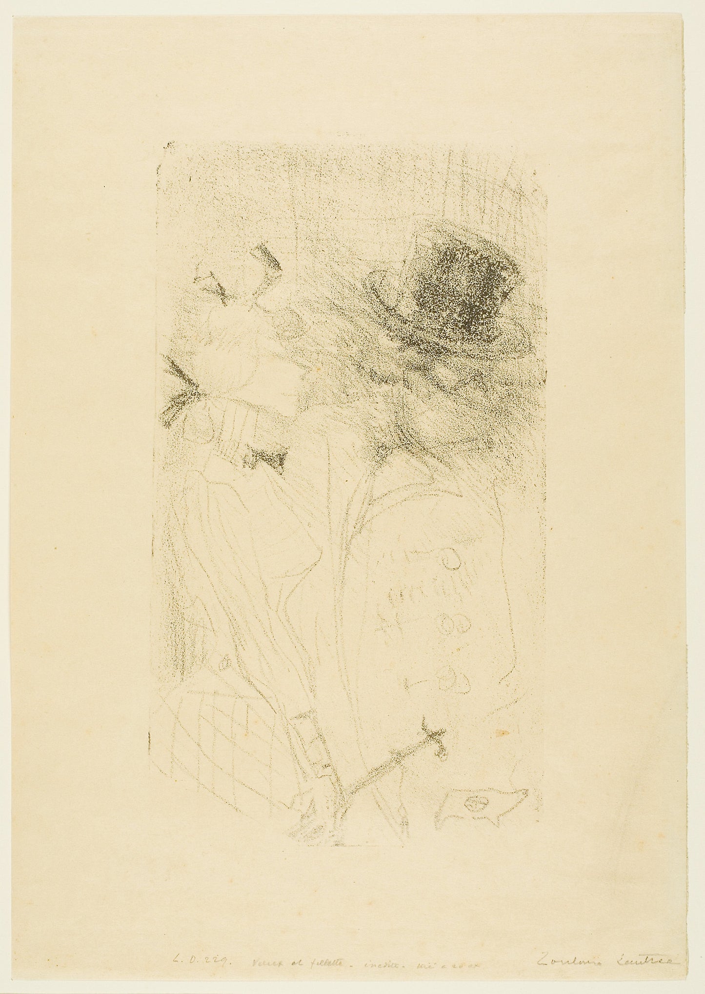Old Man and Young Girl: Henri de Toulouse-Lautrec,16x12"(A3) Poster