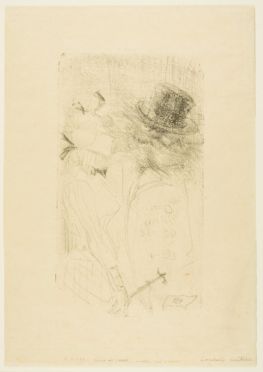 Old Man and Young Girl: Henri de Toulouse-Lautrec,16x12"(A3) Poster