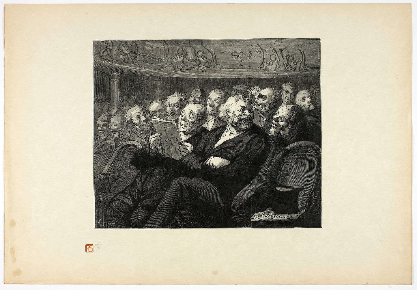 Fauteuils d'orchestre, from Tirage Unique de Trente-Six Bois -  Louis Auguste Lepère (French, 1849-1918),  Poster Print Wall Art