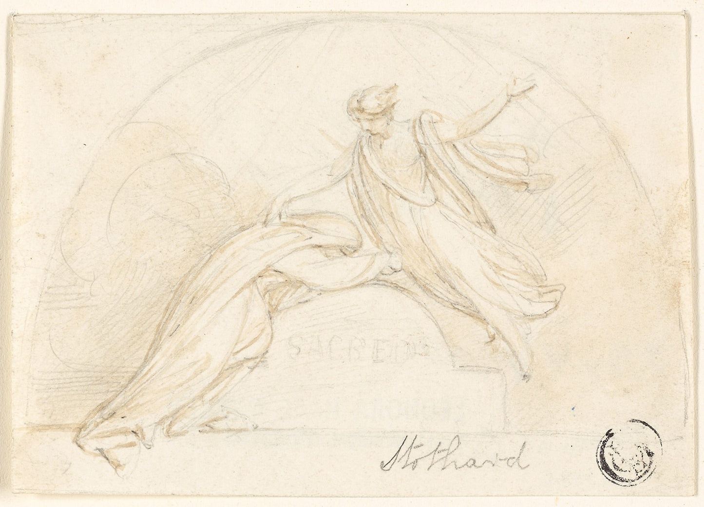 Design for Funerary Monument -  Attributed to John Flaxman, II,  Poster Print Wall Art