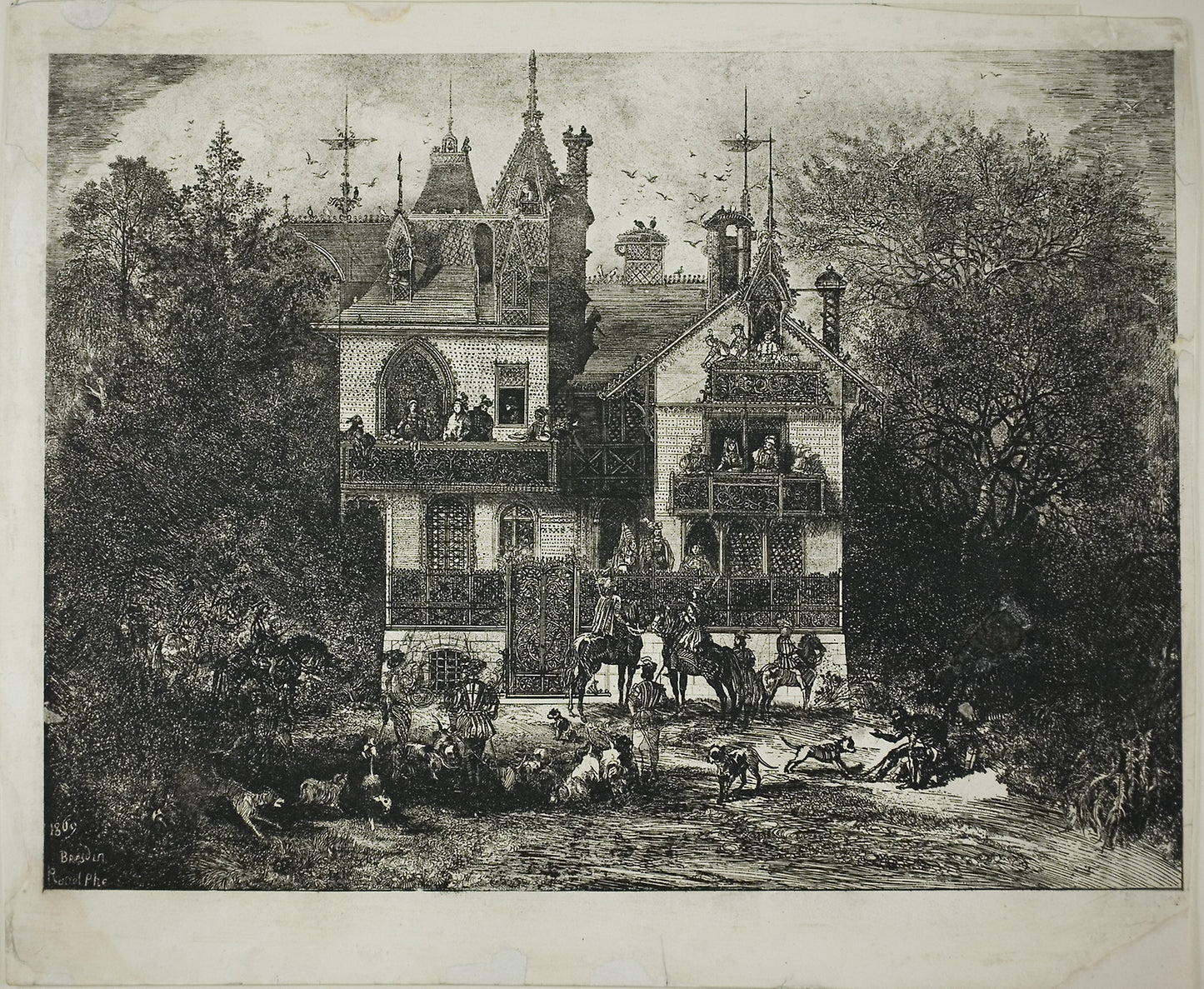Departure for the Hunt -  Rodolphe Bresdin,  Poster Print Wall Art