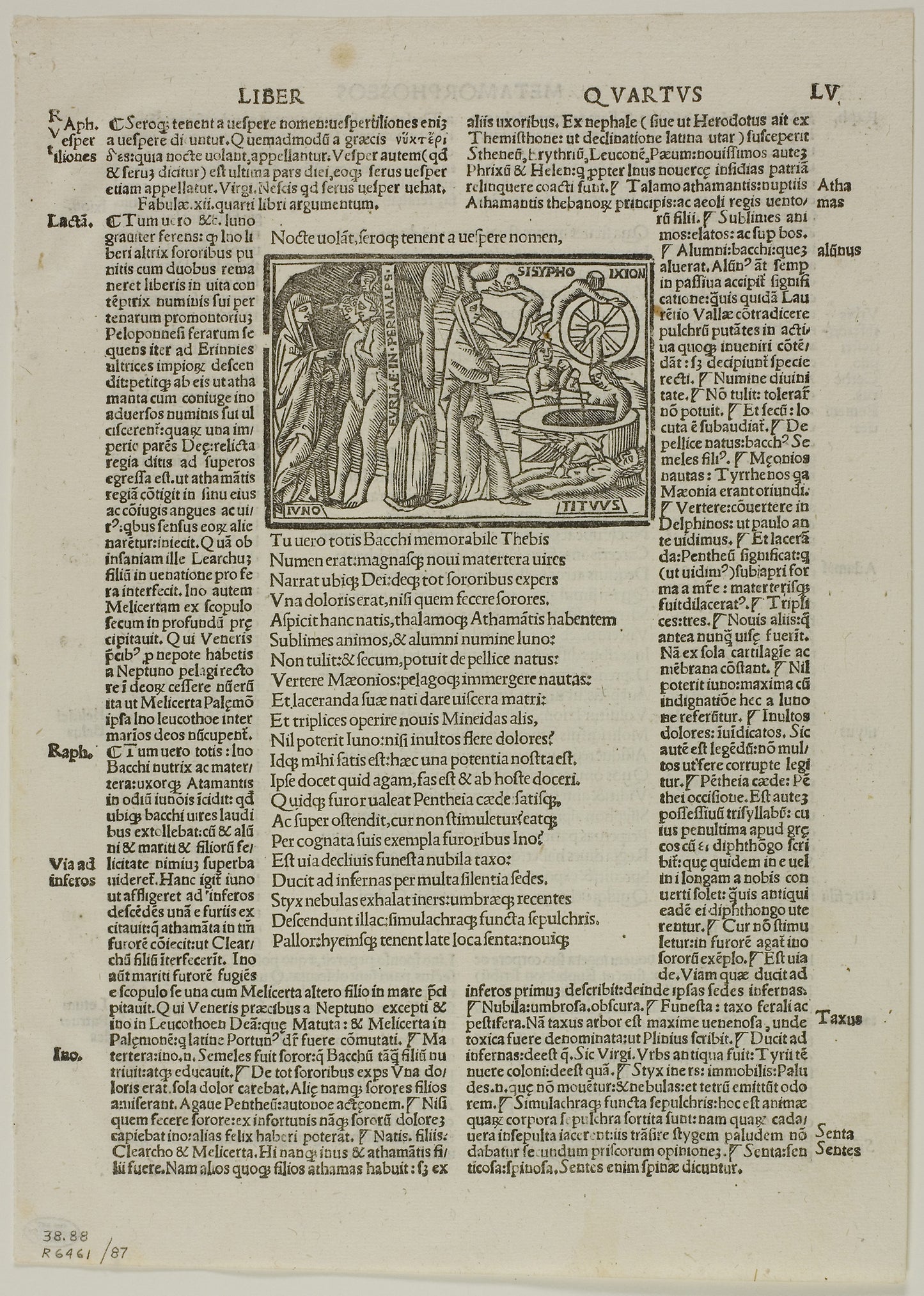 Juno in Hades from P. Ouidij Nasonis poete ingeniosissimi Metamorphoseos Libri, plate 87 from Woodcuts from Books of the XVI Century -  Unknown Artist (Italian, 16th century),  Poster Print Wall Art