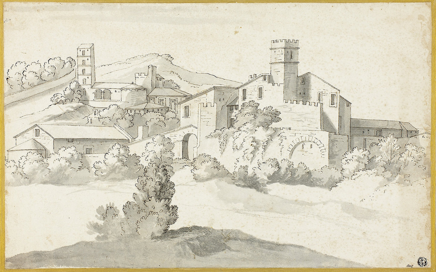 Landscape with an Old Castle -  Attributed to Michel Ange Houasse,  Poster Print Wall Art