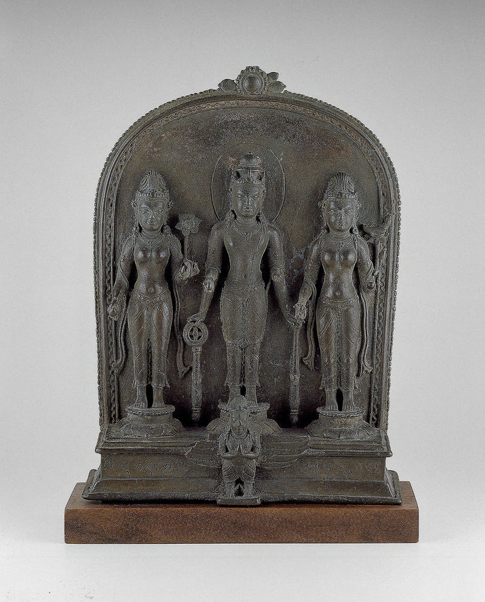 God Vishnu with Lakshmi and Sarasvati: Bangladesh,16x12