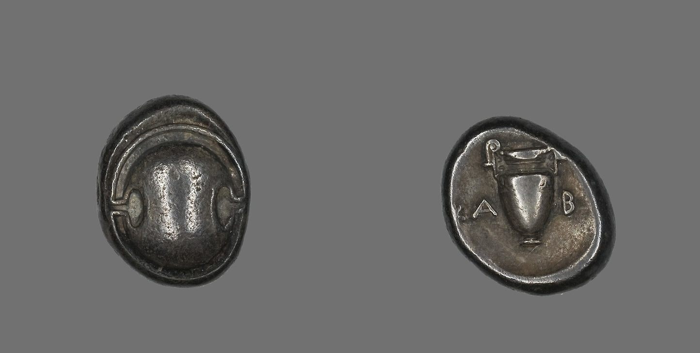 Drachm (Coin) Depicting a Shield -  Greek,  Poster Print Wall Art