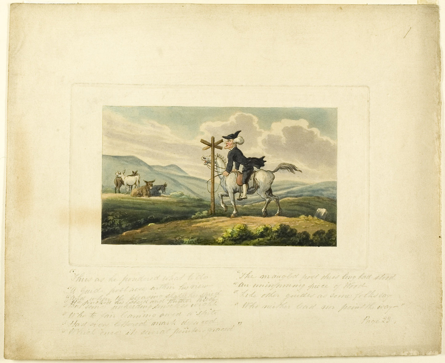 Doctor Syntax Losing His Way, from The Tour of Doctor Syntax -  Thomas Rowlandson (English, 1756-1827),  Poster Print Wall Art