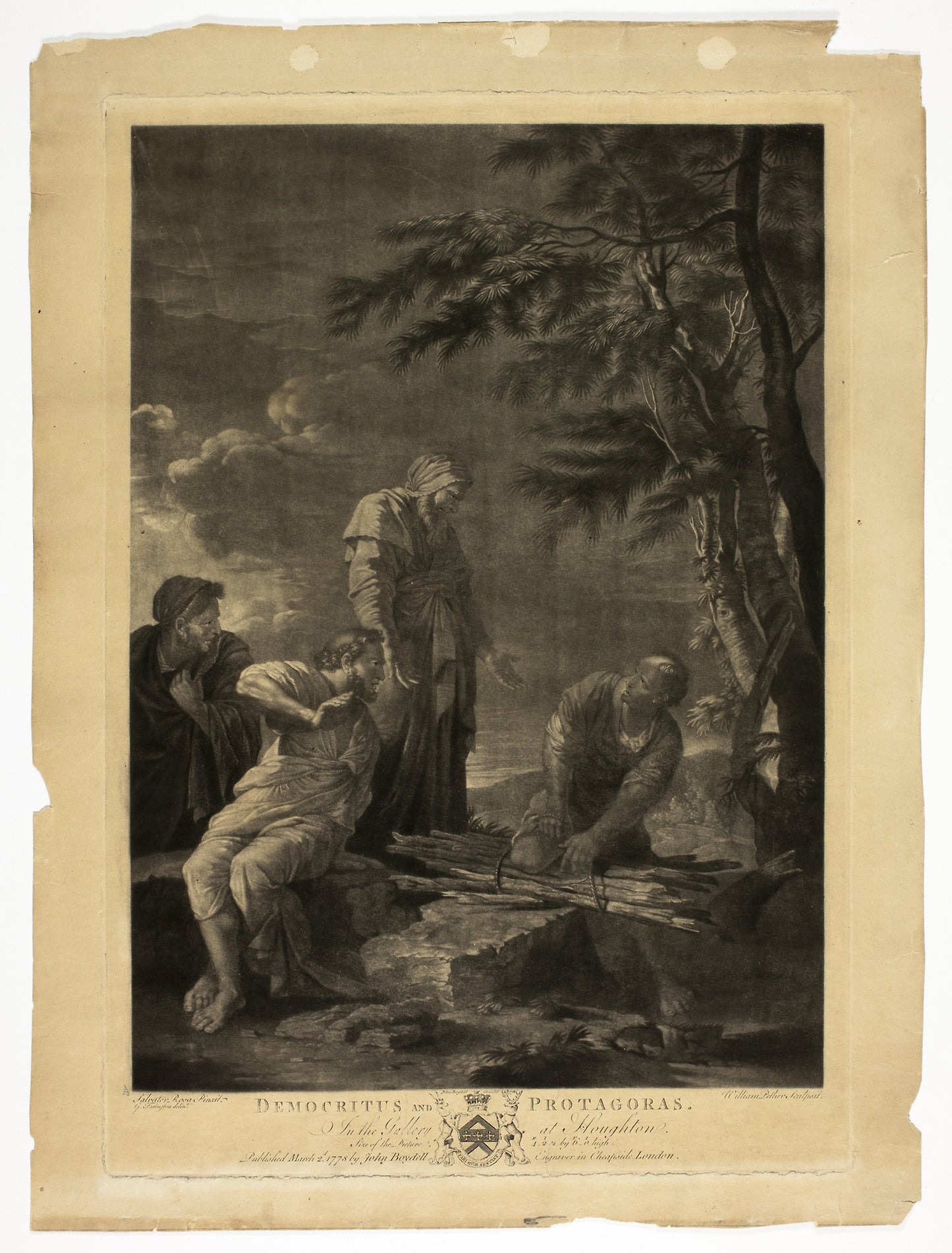 Democritus and Protagoras -  William Pether (English, 1738-1821),  Poster Print Wall Art