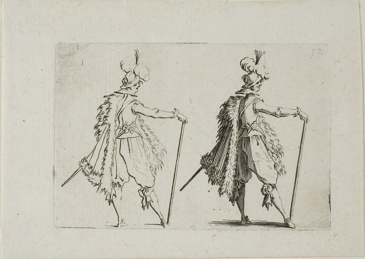 The Gentleman with a Large Cane, from The Caprices -  Jacques Callot,  Poster Print Wall Art