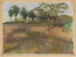 Ploughed Field Bordered: Trees: Edgar Degas,16x12"(A3) Poster