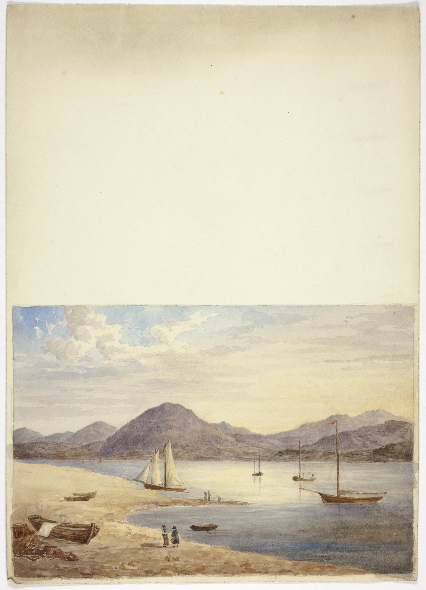View of Harbor with Four Sailboats -  Elizabeth Murray,  Poster Print Wall Art