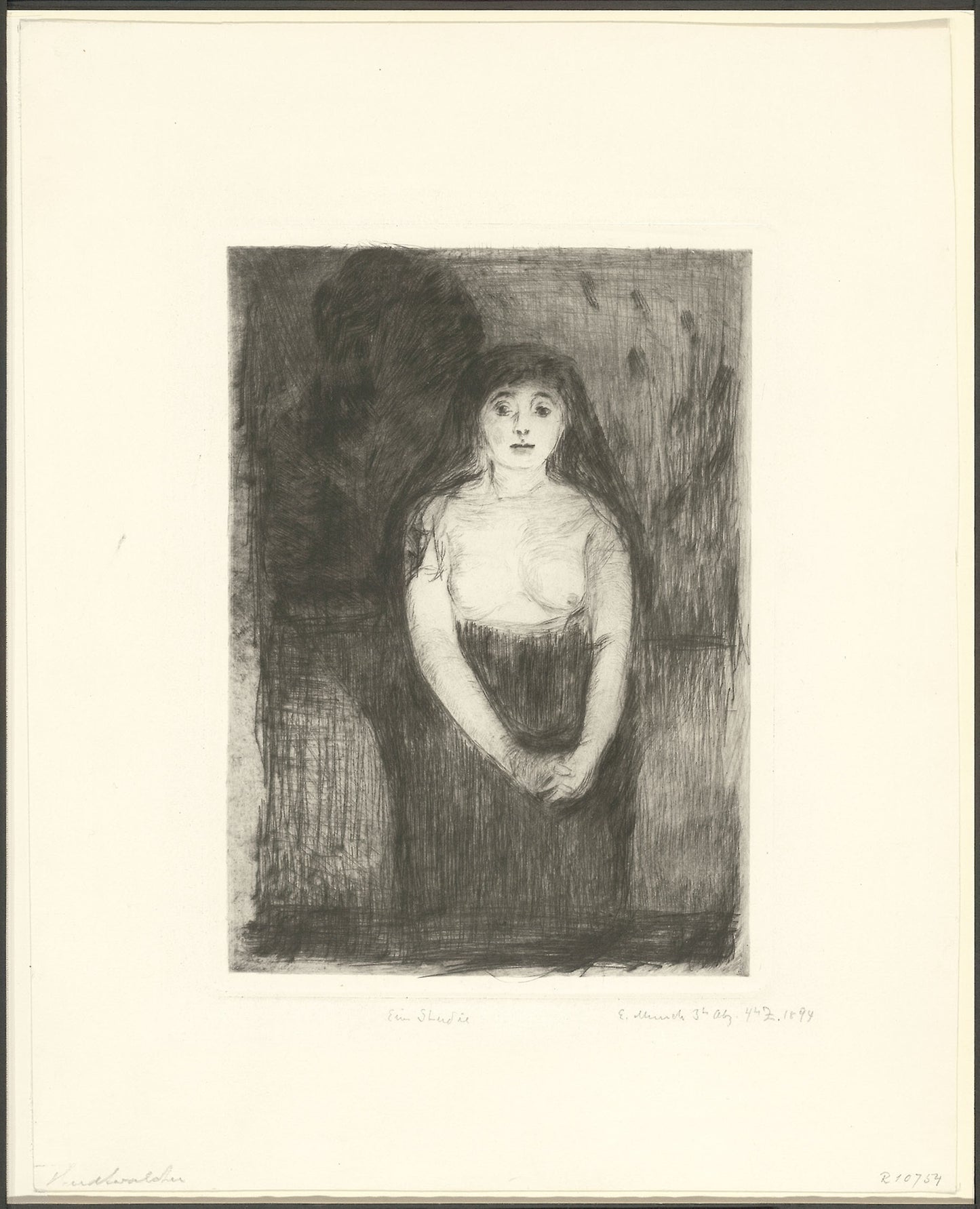 Study of a Model -  Edvard Munch,  Poster Print Wall Art