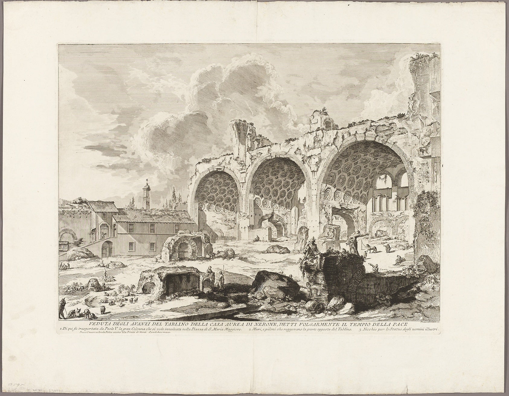 View of the Remains of the Dining Room of the Golden House of Nero, commonly called the Temple of Peace, from Views of Rome: Giovanni Battista Piranesi,16x12"(A3) Poster