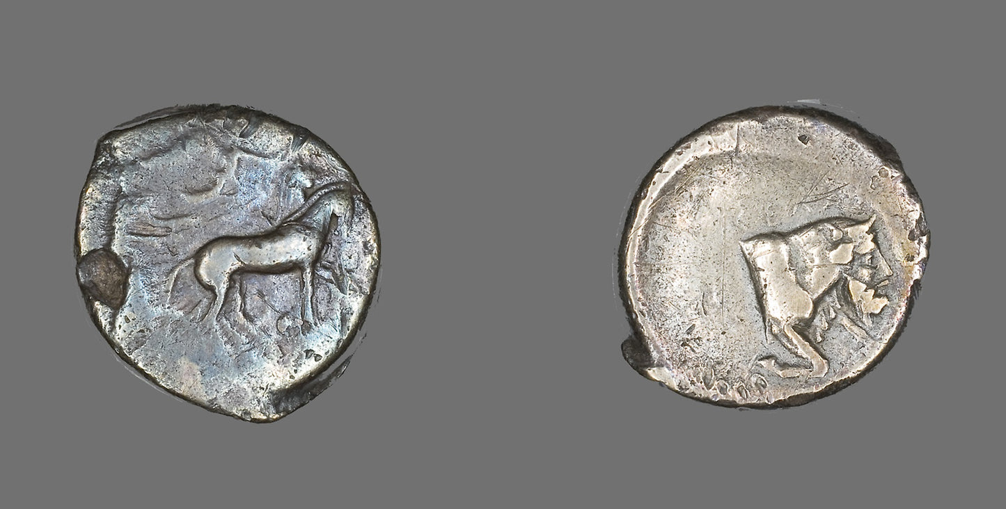 Tetradrachm (Coin) Depicting Quadriga and Charioteer -  Greek,  Poster Print Wall Art