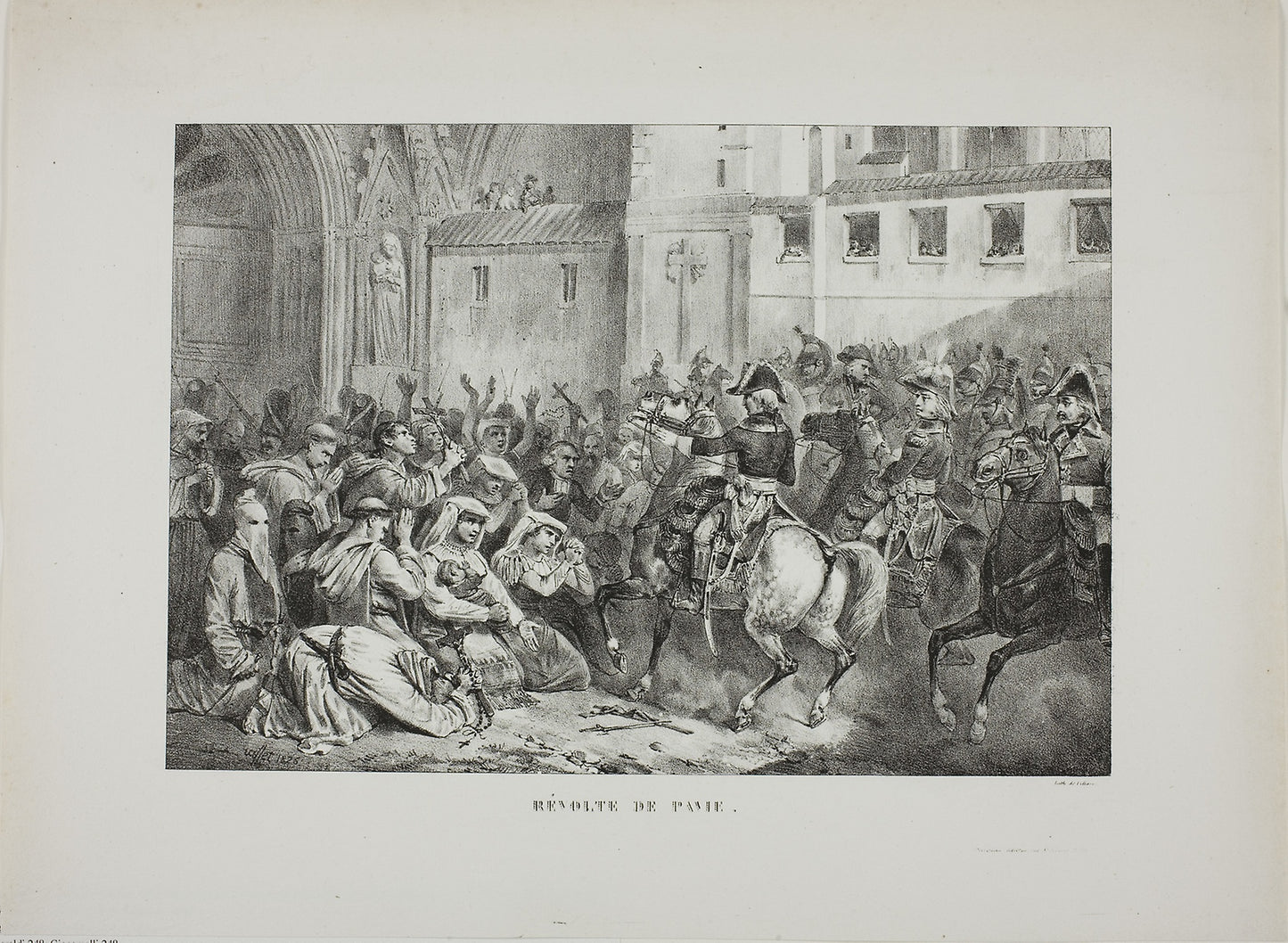 Revolt of Pavia -  Denis Auguste Marie Raffet (French, 1804-1860),  Poster Print Wall Art