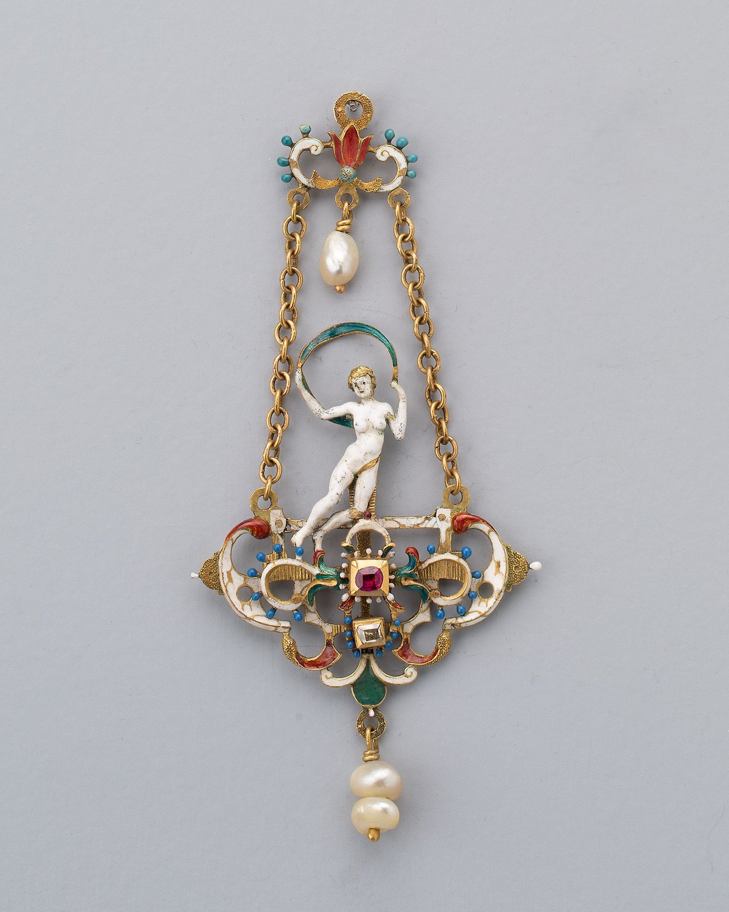 Pendant with Figure of Fortune -  Northern European, possibly Austrian (Vienna),  Poster Print Wall Art