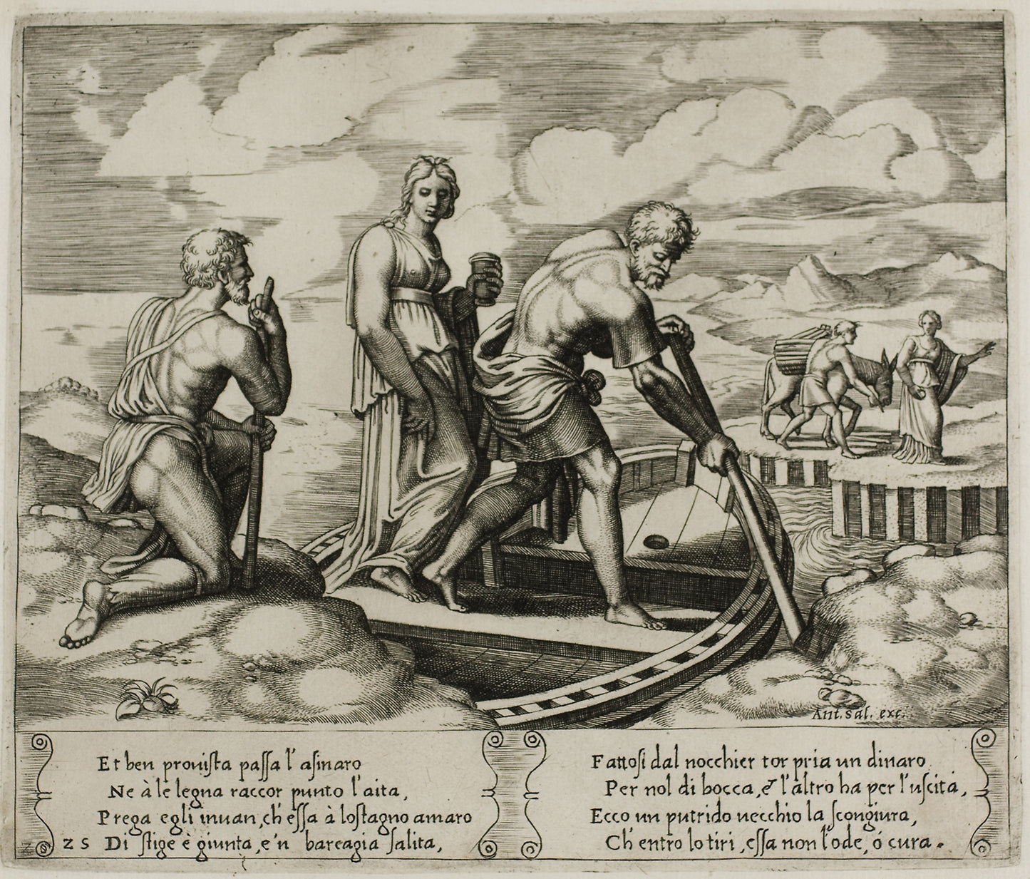 Psyche Embarks in Charon's Boat -  Master of the Die (Italian, active c. 1530-1560),  Poster Print Wall Art