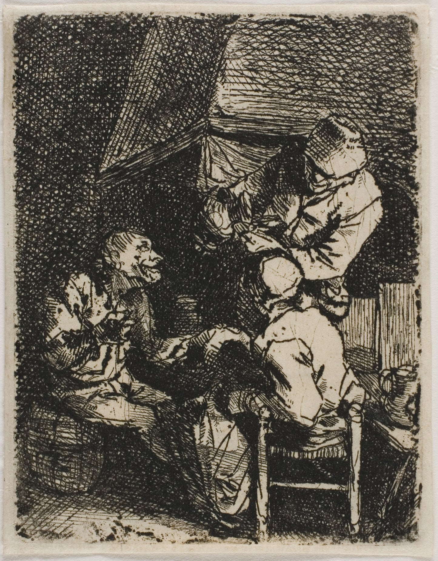 Three Peasants -  a Fireplace -  Cornelis Pietersz Bega,  Poster Print Wall Art