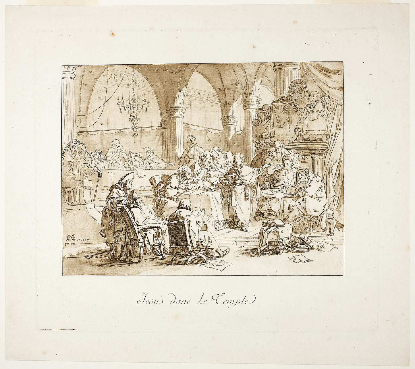 Jesus in the Temple -  Jean Baptiste Le Prince,  Poster Print Wall Art
