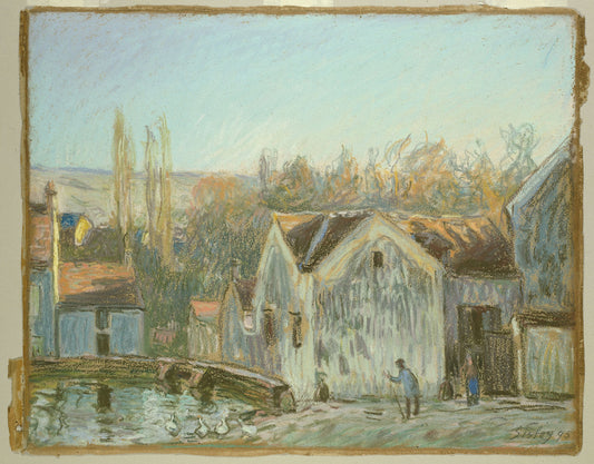 A Corner of Moret-sur-Loing: Alfred Sisley,16x12"(A3) Poster