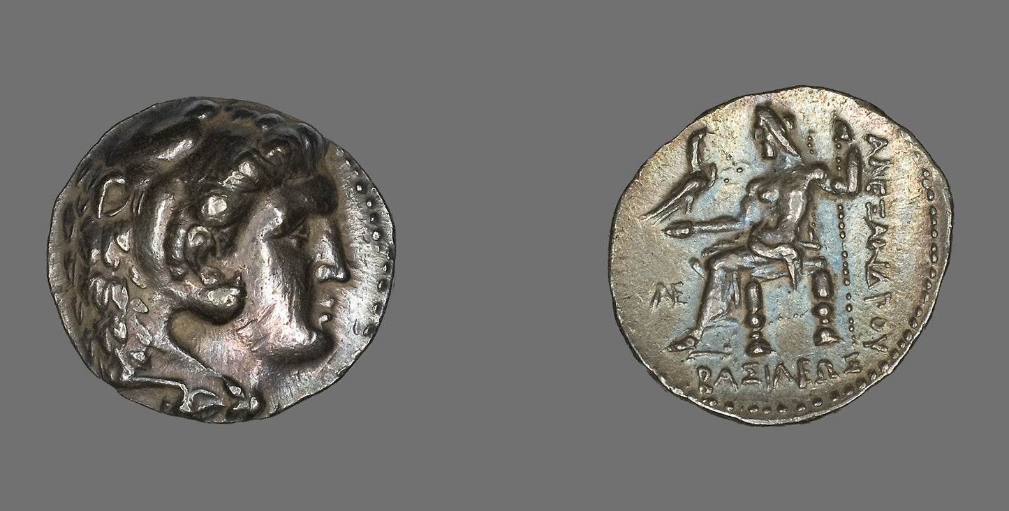 Tetradrachm (Coin) Portraying Alexander the Great as Herakles -  Greek,  Poster Print Wall Art