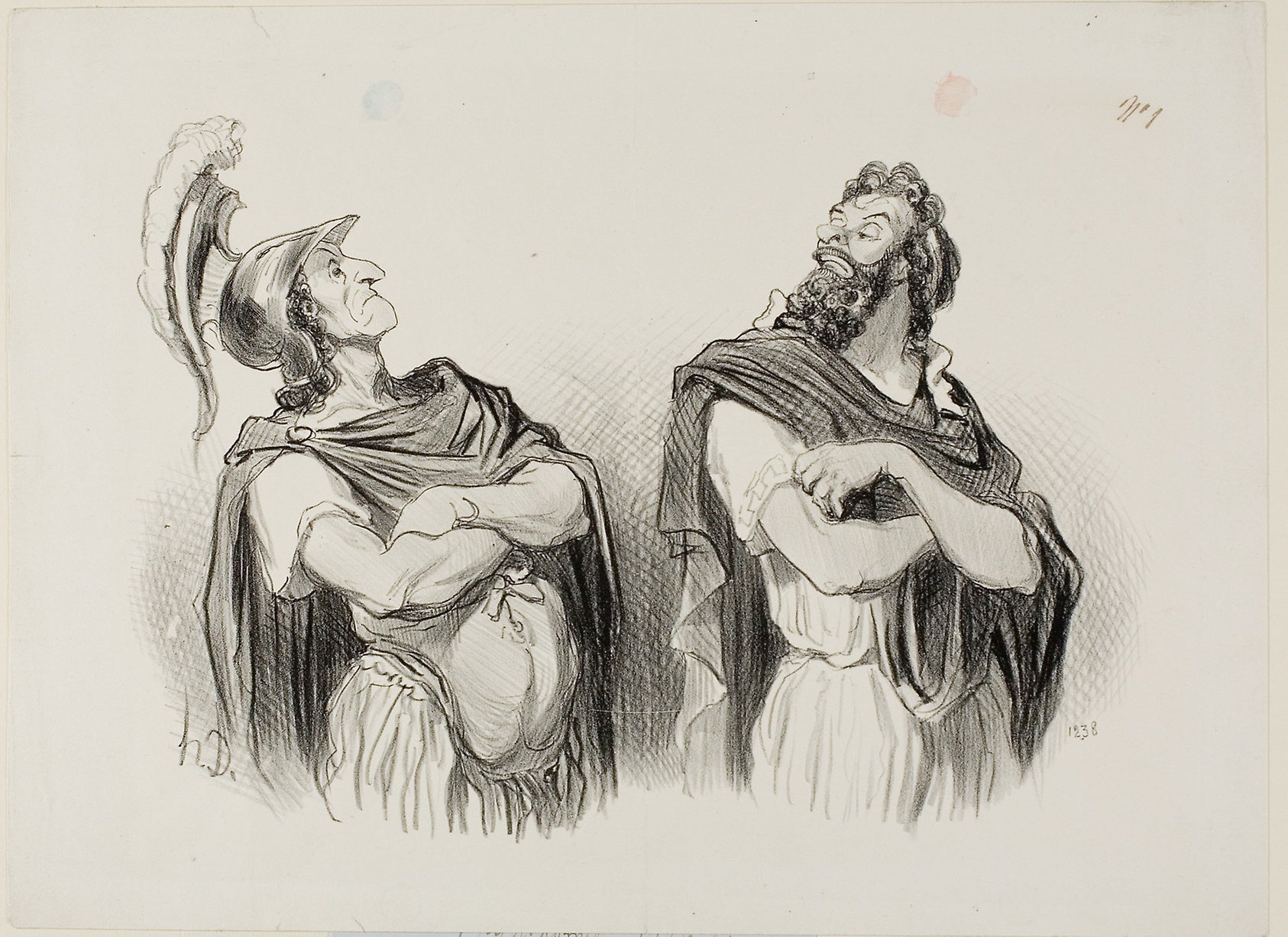 Achilles and Agamemnon. Achilles: “- And what do I care about your Troy!,” plate one from Physionomies Tragiques: Honoré Victorin Daumier,16x12"(A3) Poster