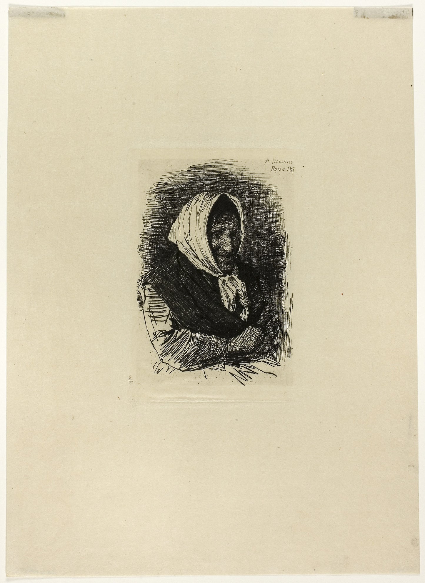 Old Woman Facing Right -  Antonio Piccinni,  Poster Print Wall Art
