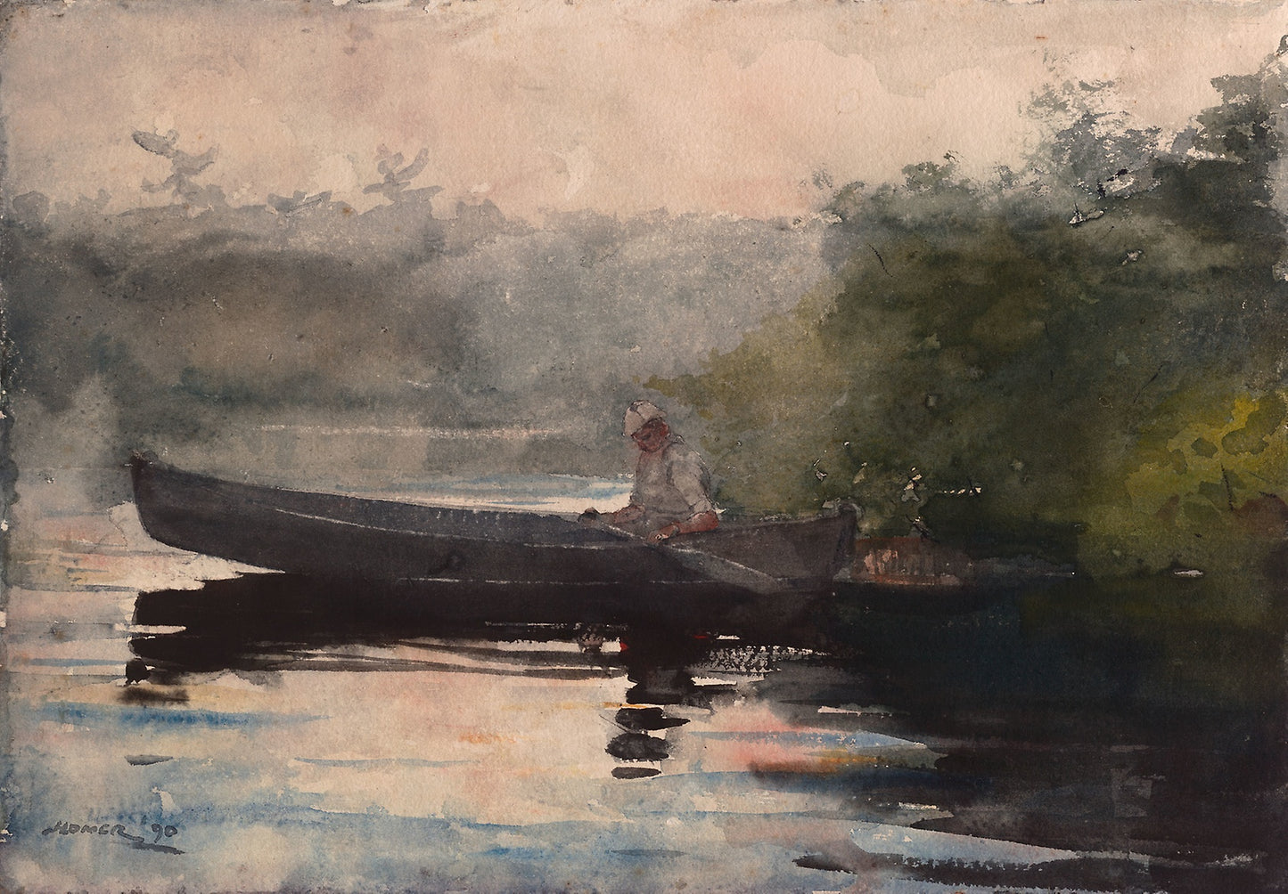 The End of the Day, Adirondacks -  Winslow Homer,  Poster Print Wall Art