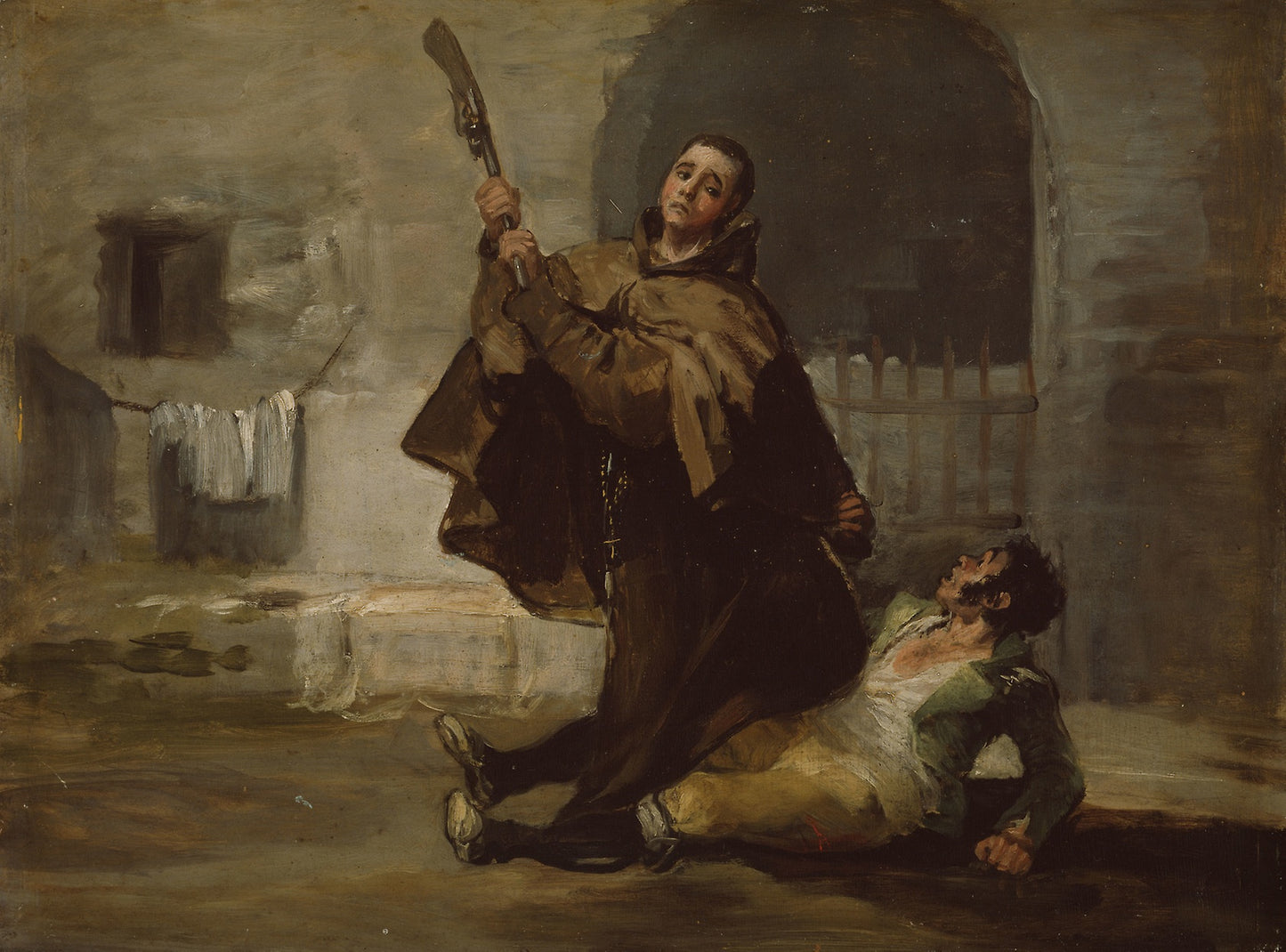 Friar Pedro Clubs El Maragato with the Butt of the Gun -  Francisco José de Goya y Lucientes,  Poster Print Wall Art