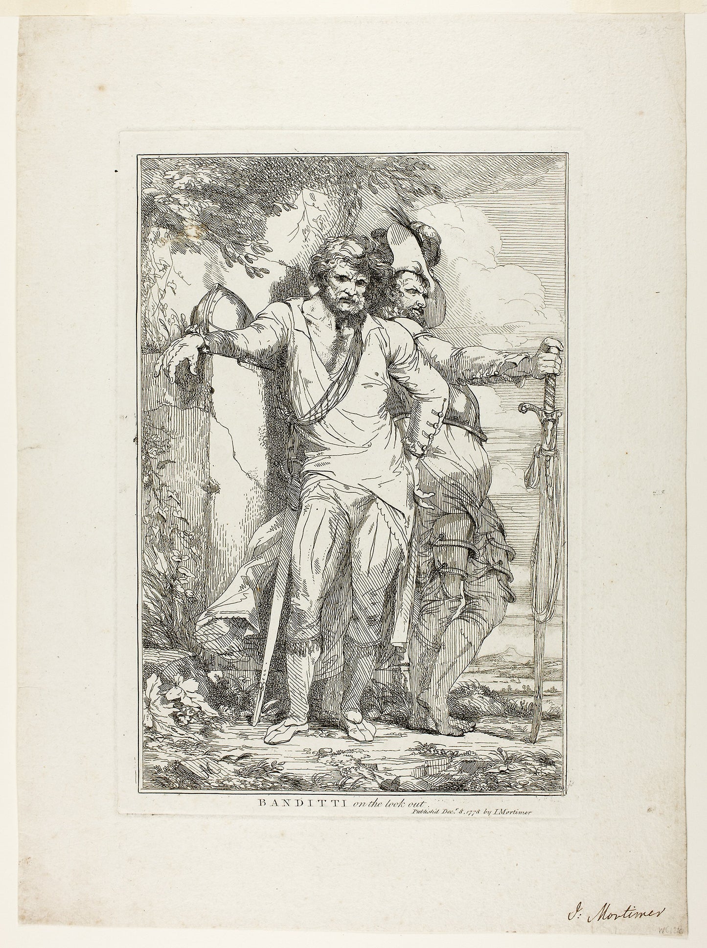 Banditti on the Lookout -  John Hamilton Mortimer,  Poster Print Wall Art