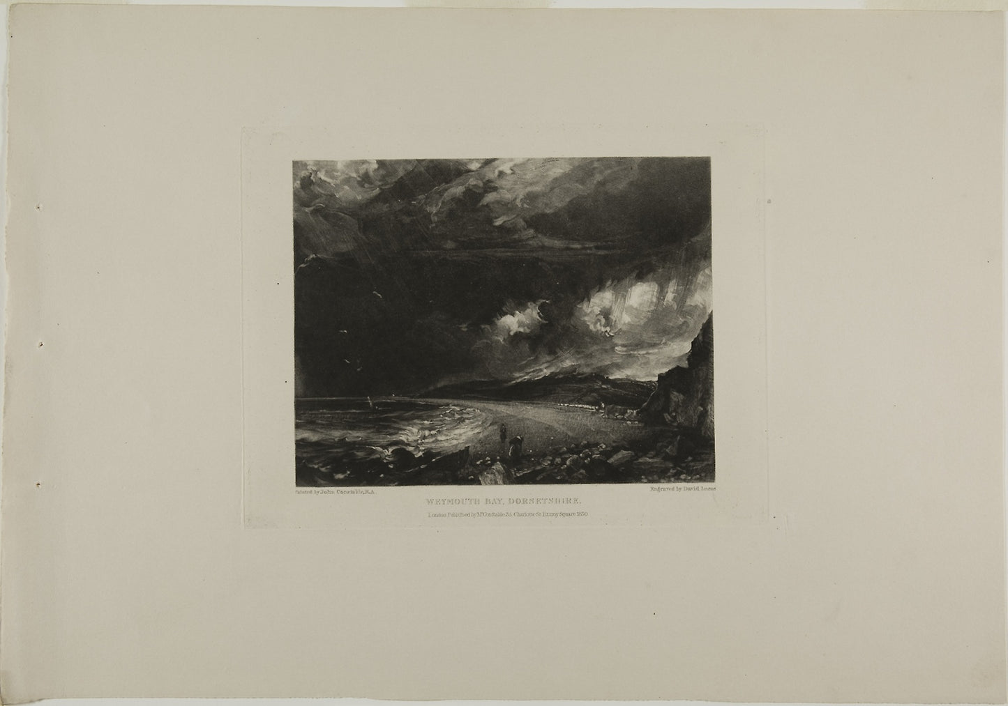 Weymouth Bay, Dorsetshire -  David Lucas (English, 1802-1881),  Poster Print Wall Art
