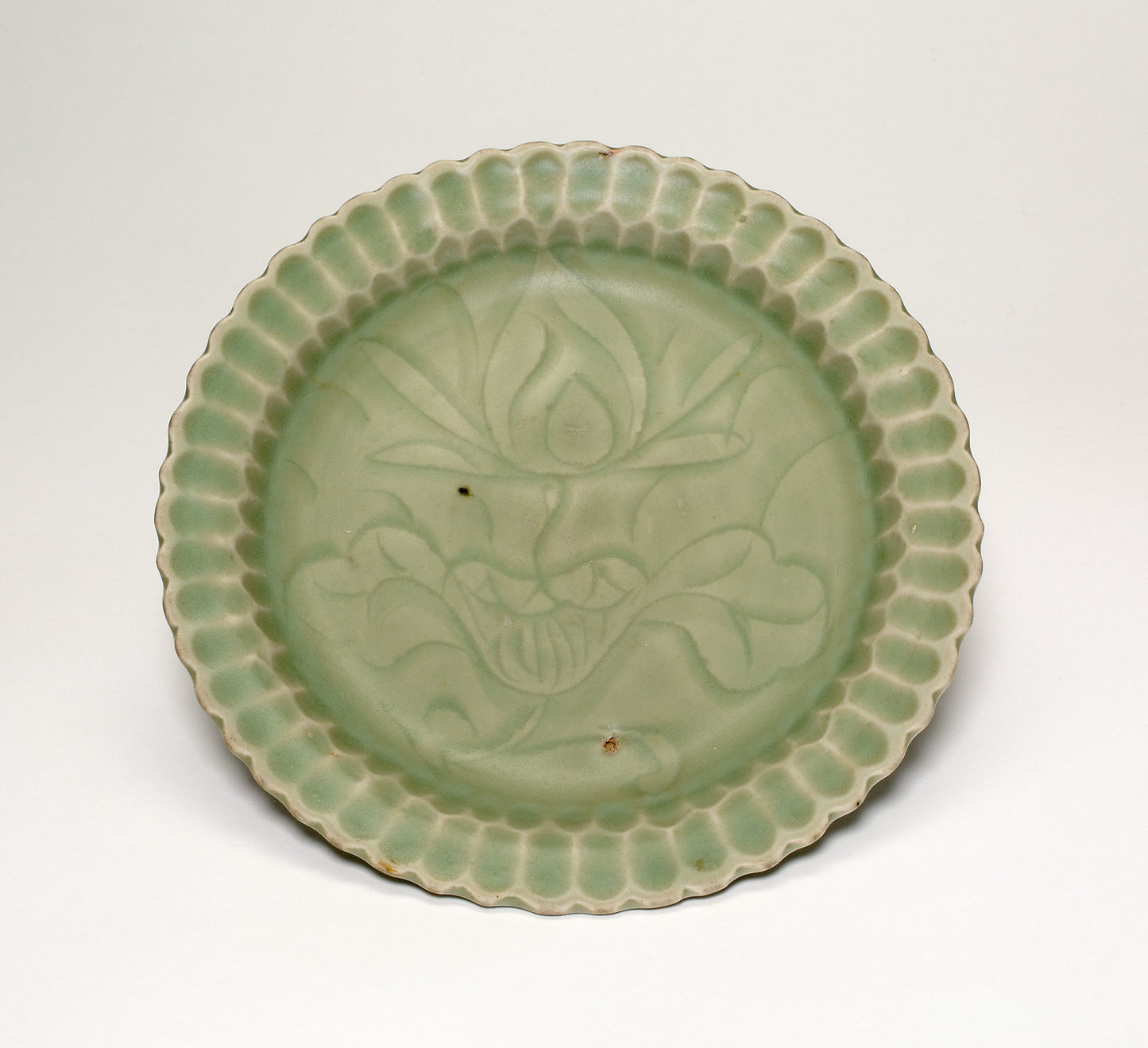 Foliate Dish with Lotus Flower -  China,  Poster Print Wall Art