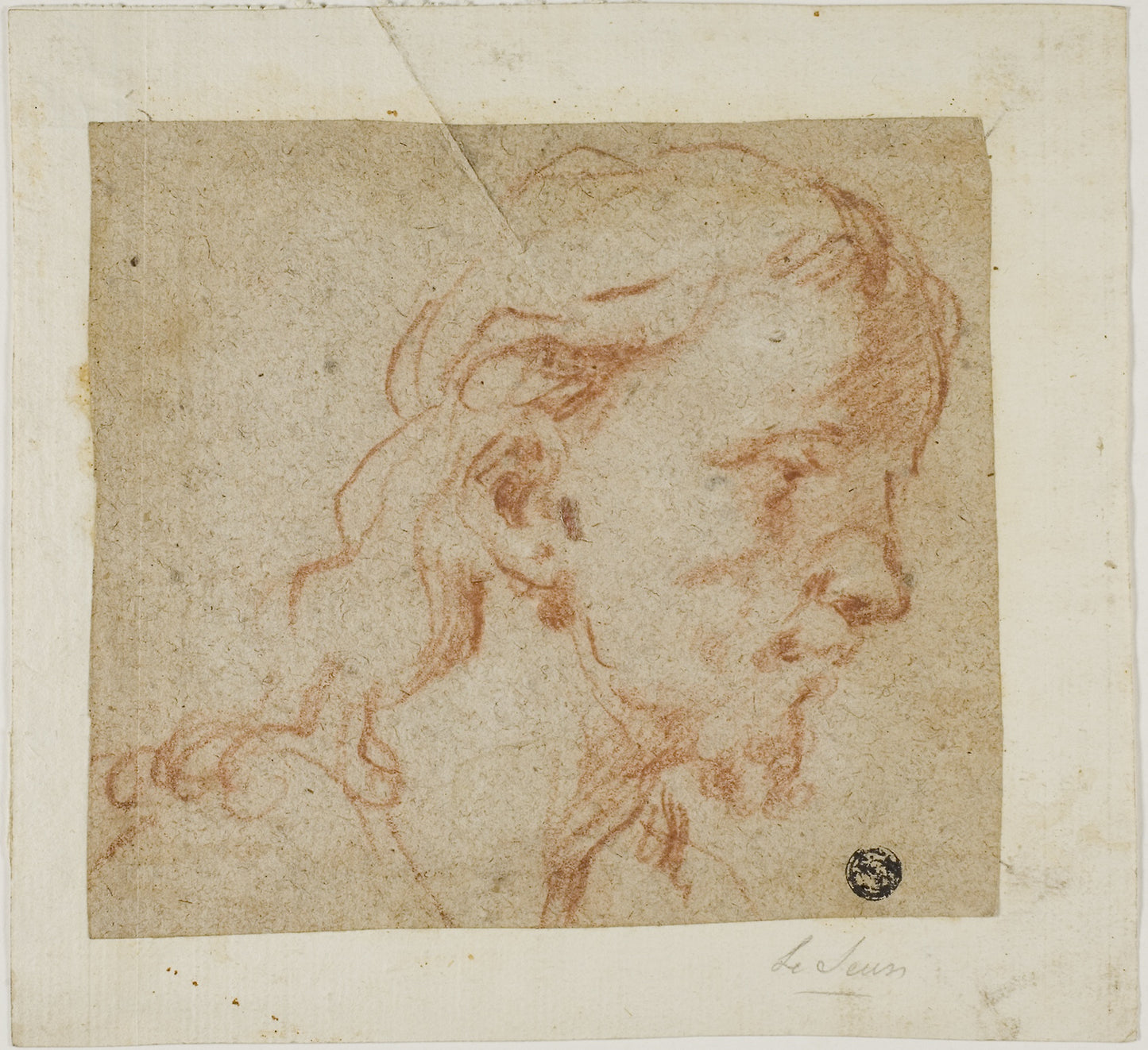 Head of Christ, in Three-Quarter Profile, to Right -  Possibly Giovanni Antonio Guardi (Italian, 1699-1760),  Poster Print Wall Art