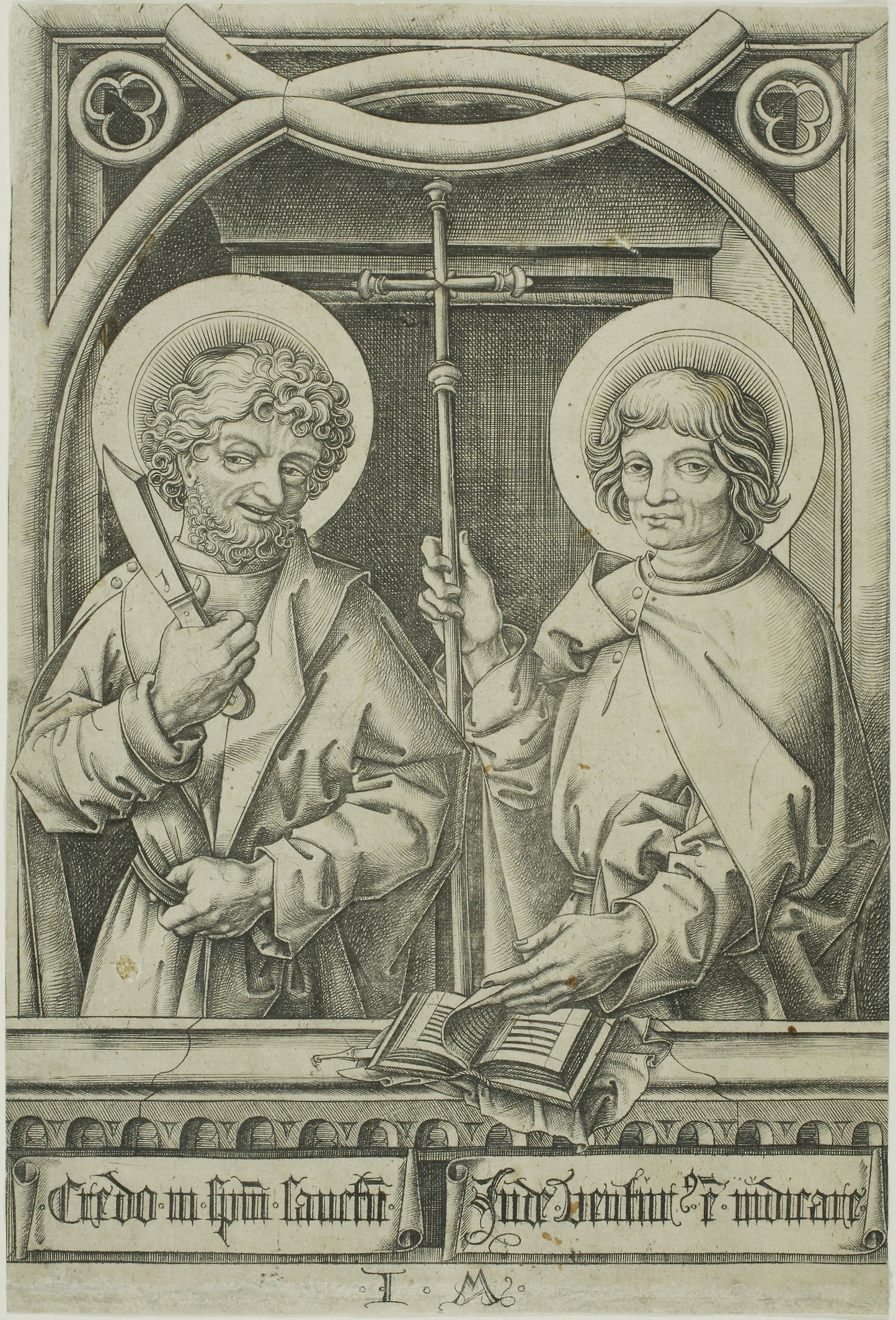Saint Bartholomew and Saint Philip from The Twelve Apostles -  Israhel van Meckenem,  Poster Print Wall Art