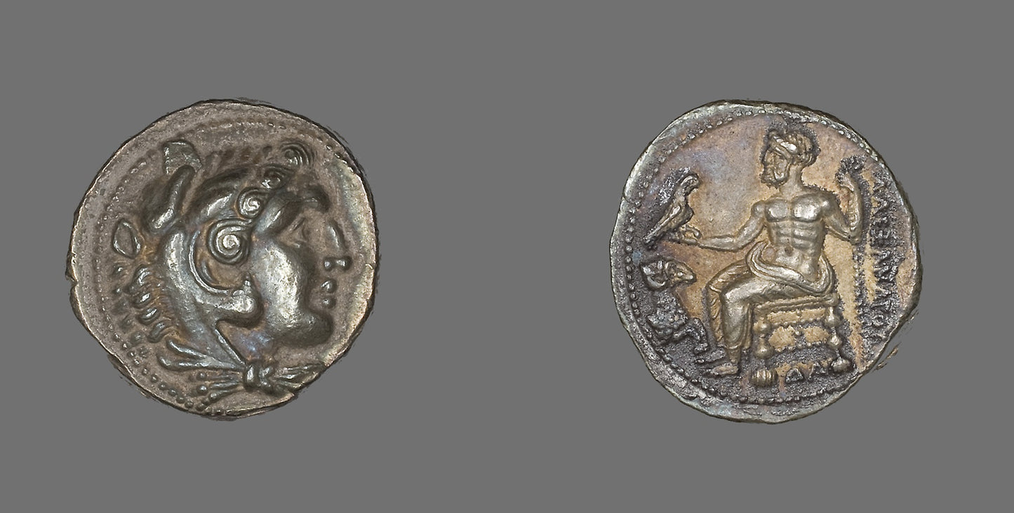 Tetradrachm (Coin) Portraying Alexander the Great -  Greek, minted in Damascus, Syria,  Poster Print Wall Art
