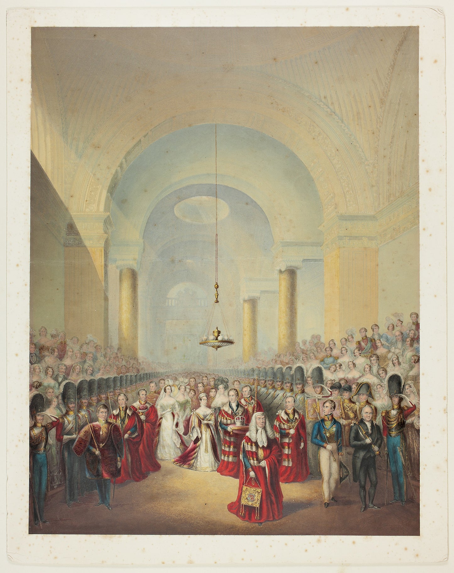 Arrival of Her Most Gracious Majesty at House of Lords to Open First Parliament of her Reign -  George Baxter,  Poster Print Wall Art