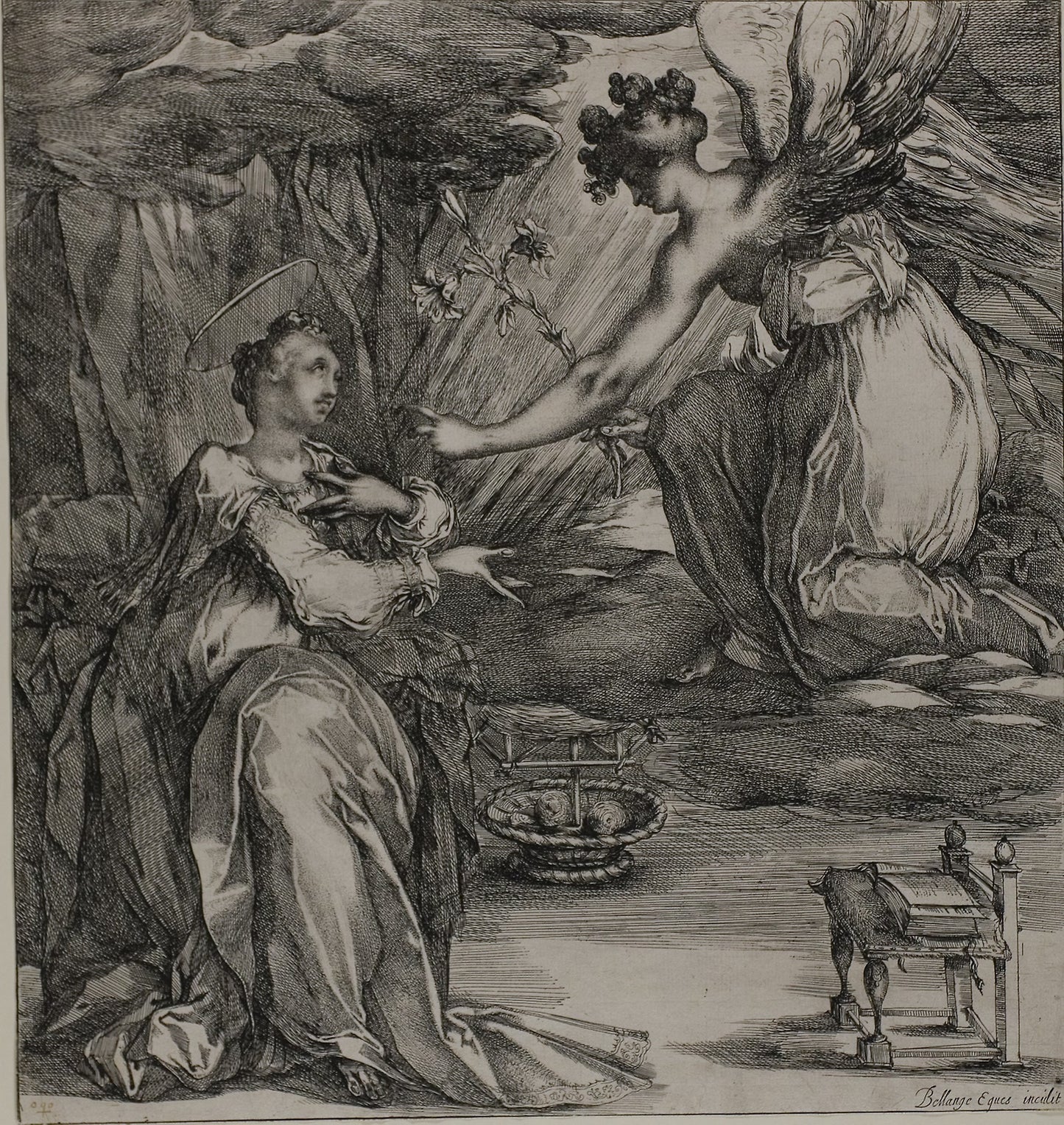 The Annunciation -  Jacques Bellange,  Poster Print Wall Art