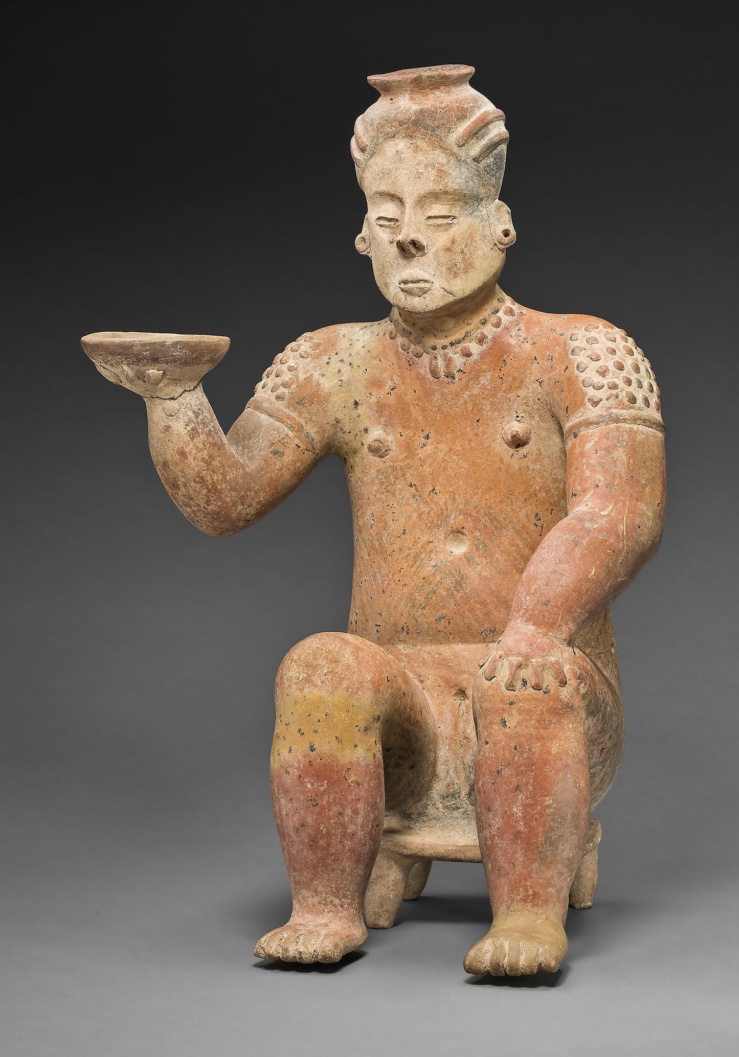 Seated Female Figure Holding a Bowl -  Colima,  Poster Print Wall Art