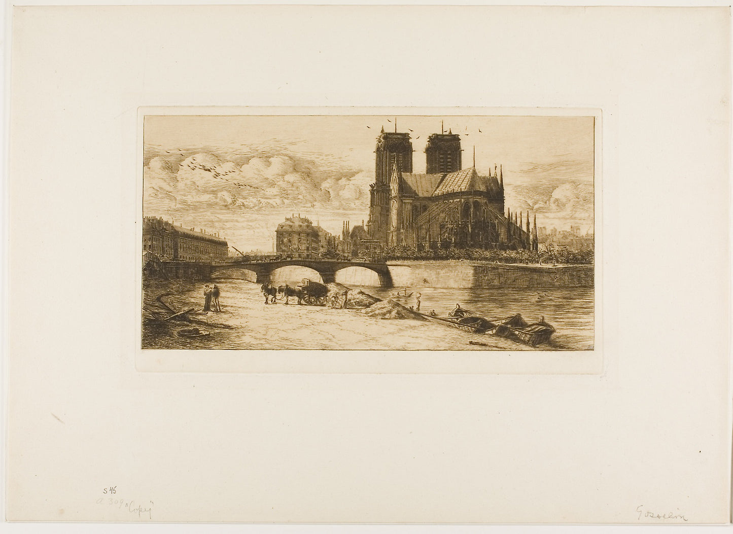 The Apse of Notre-Dame, Paris -  Ferdinand Jules Albert Gosselin (French, born 1862),  Poster Print Wall Art
